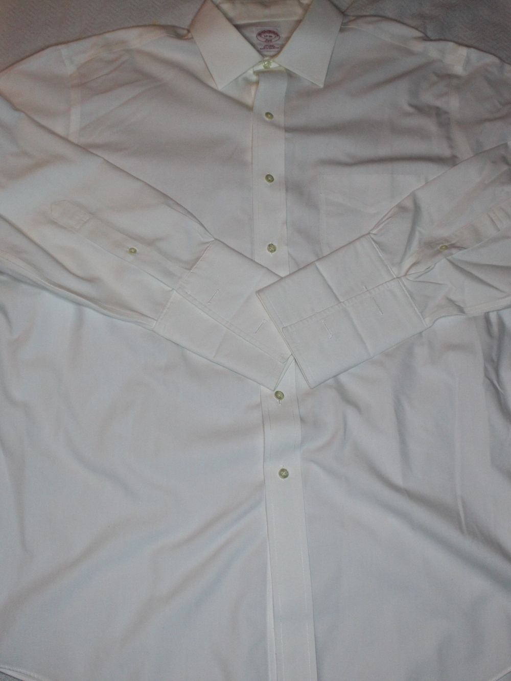 Brooks Brothers Classic Non-Iron Dress Shirt White Supima Cotton 17-35 Mens 346